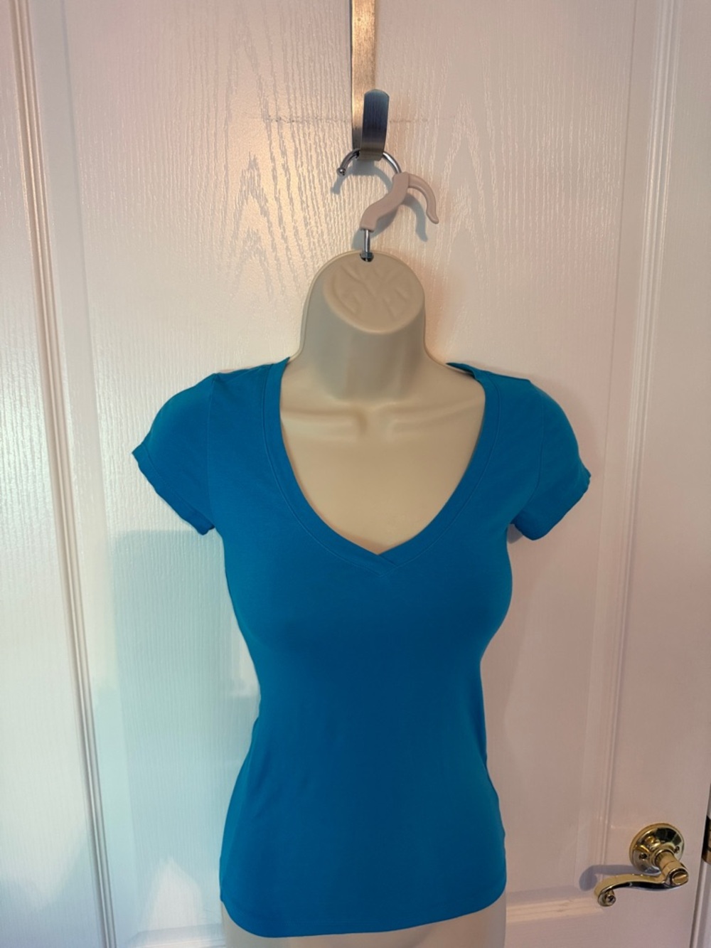 Ambiance Teal V-Neck Short Sleeve Women's Top